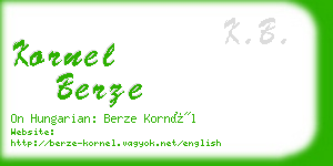 kornel berze business card